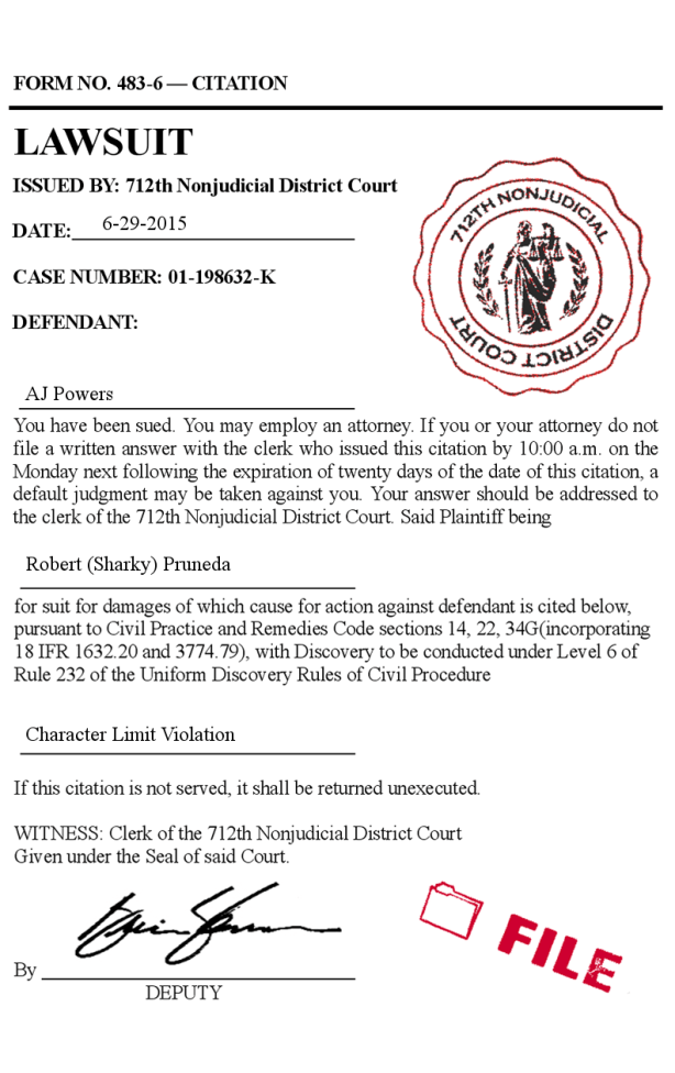 Character Limit Violation - Lawsuit